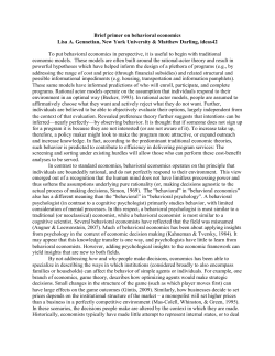 Brief primer on behavioral economics