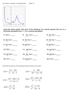 Pre-Calculus : Semester 1 Final Study Guide [ DOK1, 2] B) Find the