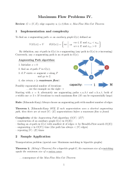 Maximum Flow Problems IV.