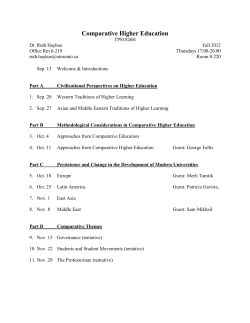 Comparative Higher Education - Ontario Institute for Studies in