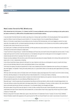 NEWSLETTER Week 4 LIGUE 1 Week 3 review: First win for PSG