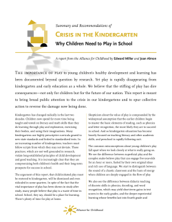 Crisis in the Kindergarten - Standardized Tests