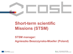 Short-term scientific Missions (STSM)