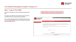 Step 1: Login to Pure RMS Pure Research Management System
