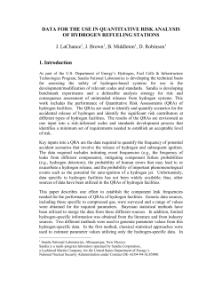 data for the use in quantitative risk analysis of hydrogen refueling