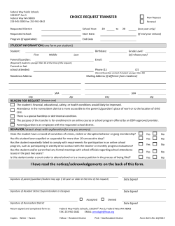 Choice Request Transfer - Federal Way Public Schools