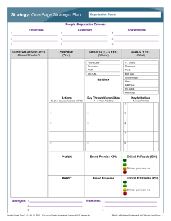Strategy: One-Page Strategic Plan