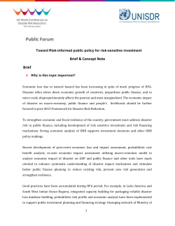 Towards a post-2015 Disaster Risk Reduction framework