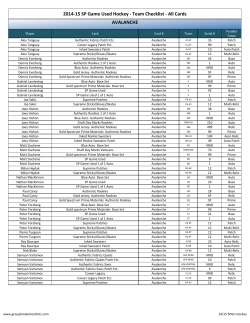 2014-15 SP Game Used Hockey