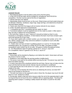 LEAGUE RULES 1. Recreational players must be