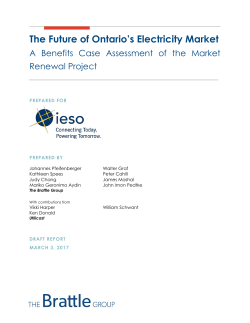 Market Renewal Draft Benefits Case Report