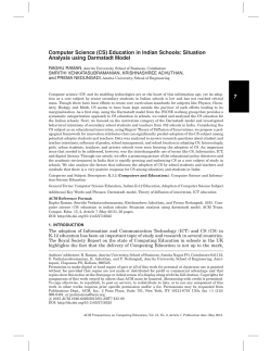Computer Science (CS) Education in Indian Schools: Situation
