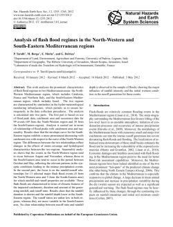 Analysis of flash flood regimes in the North