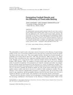 Forecasting football results and the efficiency of fixed