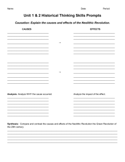 Causation: Explain the causes and effects of the Neolithic Revolution.