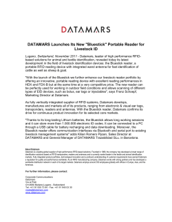 21.11.11 Datamars launches its new Bluestick portable reader for