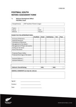 Teams referee assessment form