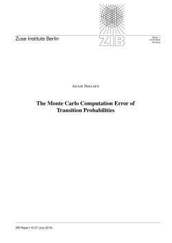 The Monte Carlo Computation Error of Transition Probabilities