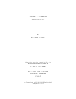 ON &alpha;-CRITICAL GRAPHS AND THEIR CONSTRUCTION By