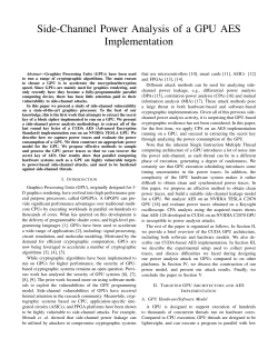 Side-Channel Power Analysis of a GPU AES Implementation
