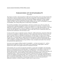 Paradoxes of Sustainability