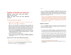 Stability of Equilibrium Solutions