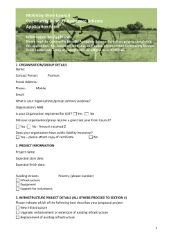 McKinlay Shire Council Community Benefits Assistance Scheme