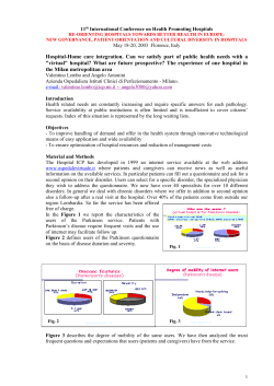 La domanda di salute a livello nazionale ed - HPH