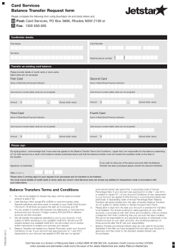 Card Services Balance Transfer Request form