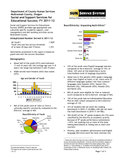 Social and Support Services for Educational Success Outcomes: FY