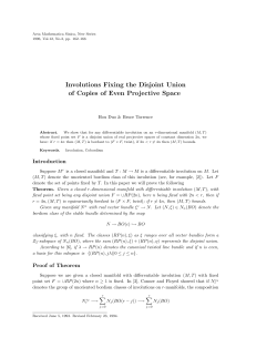 Involutions Fixing the Disjoint Union of Copies of Even Projective