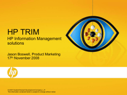 Information Management overview presentation