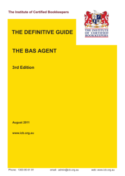 the definitive guide the bas agent - Institute of Certified Bookkeepers