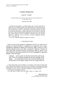 Creative Bargaining - Iowa State University Department of Economics