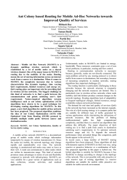 Ant Colony based Routing for Mobile Ad