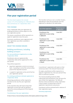 Five year registration period