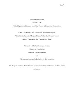 Proposal - Gemstone Honors Program