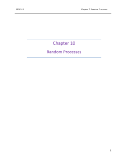 CEN 343 Chapter 7: Random Processes