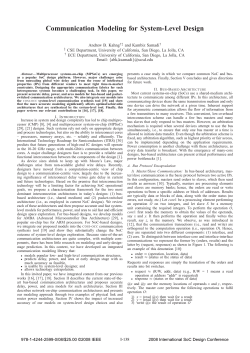 Communication Modeling for System-Level Design