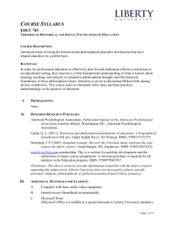 Course Syllabus EDUC 703