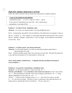 Math 2534 Solution Homework 5 on Proof