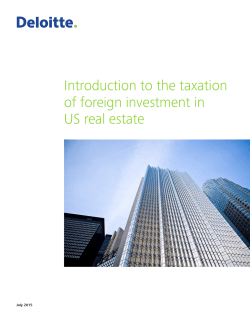 Introduction to the taxation of foreign investment in US real