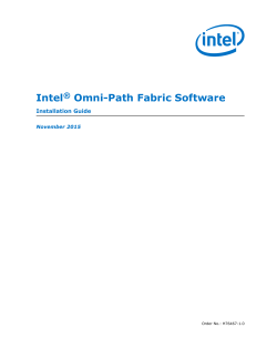 Intel&reg; Omni-Path Fabric Software &mdash; Installation Guide