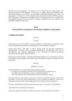 RULES on the promotion of employees of the University of Maribor