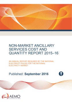 non-market ancillary services cost and quantity report 2015&ndash;16