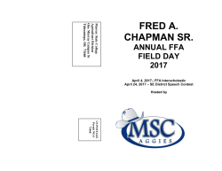 2017 MSC FFA Interscholastic Contest List and Information