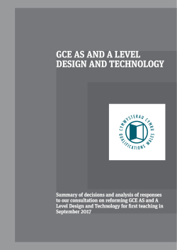 gce as and a level design and technology