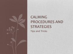 Calming Procedures and strategies
