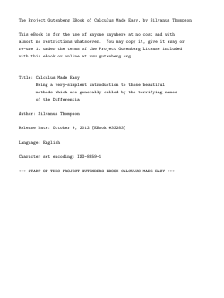 The Project Gutenberg eBook #33283: Calculus Made Easy, 2nd