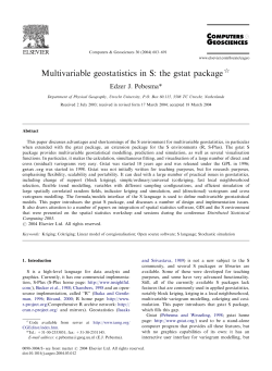 Multivariable geostatistics in S: the gstat package
